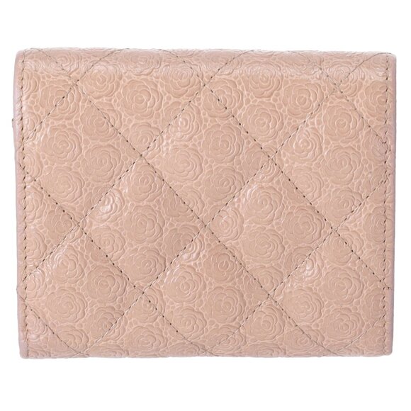 CHANEL Camellia Trifold Wallet A70301 Beige Leather - Picture 2 of 8